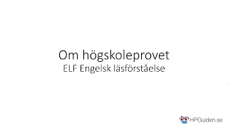 Allt om högskoleprovet - ELF-delen på högskoleprovet