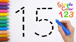 Learning video for children to learn numbers from 11 to 15 with simple colors