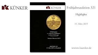 Künker Auktion 321: Goldprägungen, u. a. Schweizer Goldmünzen / Deutsche Münzen ab 1871