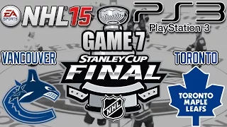 NHL 15: Stanley Cup Final - Game 7: Canucks VS Maple Leafs (PS3 Gameplay)