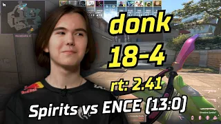 CS2 POV | Spirit donk (18-4) vs ENCE rating: 2.41 (overpass) | Feb 19, 2024 | CS2 POV/demo