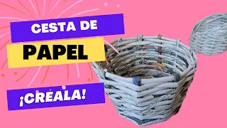 Cómo hacer CESTAS de PAPEL. Canasta de Periódico.