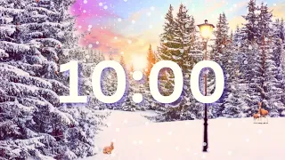10 MINUTE TIMER l 10 MINUTE COUNTDOWN TIMER l Narnia Inspired Scene & Music - Snow Footsteps, Wind