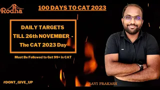 Daily Targets till CAT 2023 I Must Do for 99+ Percentile I 100 Days to CAT 2023