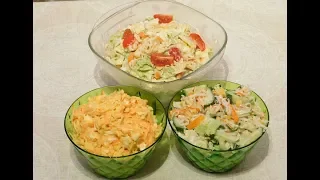 Три интересных и вкусных салата с лапшой быстрого приготовления!