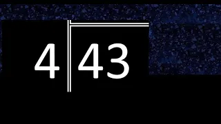 Dividir 43 entre 4 division inexacta con resultado decimal de 2 numeros con procedimiento