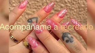 Uñas Con relieve Y Gliters/Recreando diseño ami manera✅