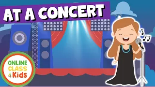 At A Concert | Musical | English Vocabulary Lesson for Kids | Learn English | ESL Game