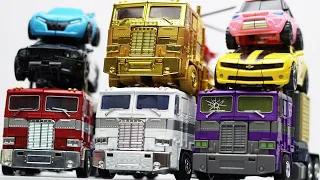 Full Transformers Stop motion - Optimus Prime, Bumblebee, Tobot Robot & Lego Robbery Car Toys