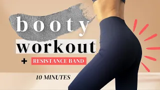 10 MIN Booty Workout | Knee friendly | Resistance band