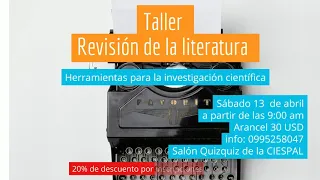 Taller | Revisión de la literatura - Herramientas para la Investigación Científica