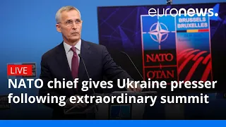 NATO chief gives Ukraine presser following extraordinary summit
