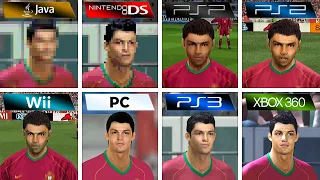 PES 2008 - Java vs DS vs PSP vs PS2 vs Wii vs PC vs PS3 vs XBOX 360 (Side by Side)