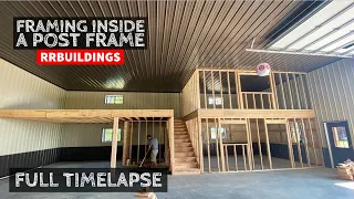 Framing Inside a Post Frame: Full Timelapse