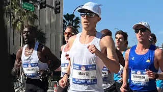 Finish: Conner Manz, Clayton Young, Leonard Korir U.S. Olympic Marathon Trials 2024 Orlando 600m Men