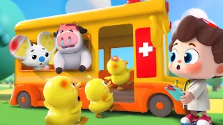 Wheels On the Ambulance | Rescue Bus Song | Nursery Rhymes & Kids Songs | BabyBus