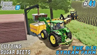 Cutting beets for sugar, fertilizing w/ slurry, plowing | The Old Stream Farm | FS 22 | Timelapse#41