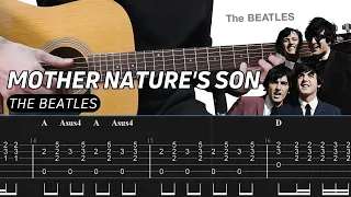 The Beatles - Mother Nature's Son (Guitar lesson with TAB)