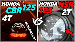 honda NSR 125 vs Honda CBR 125  2t vs 4t acceleration top speed comparison