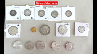 Münzen: Schatzsuche mit Silber- und Goldmünzen u.a. mit Deutsches Kaiserreich