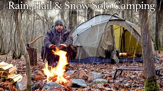 Solo Hot Tent Winter Camping in Sub-Zero Temperatures