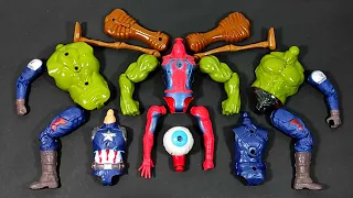 Merakit Mainan Spider-Man vs Captain America vs Siren head vs Hulk Smash Avengers Marvel Toys Story