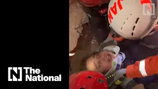 Dramatic moment woman pulled alive from rubble after Turkey earthquake
