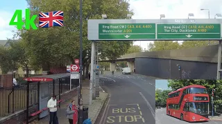 Double decker bus No. 21 from Lewisham to London bridge, beautiful view filmed from the front seat!