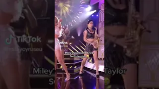 LOL Miley's reaction to Taylor Swift #mileycyrus #taylorswift #shorts #viral #music