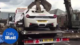 Ferrari crushed after police seize uninsured supercar - Daily Mail