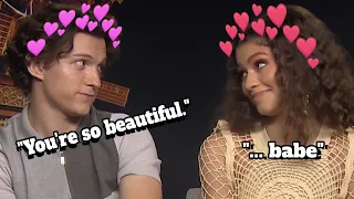 tom holland and zendaya flirting for almost 19 minutes straight