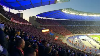 FC Union Berlin fans having a party in the derby against Hertha at Olympiastadion 09.04.2022