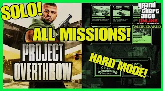 All Project Overthrow Missions SOLO On Hard Mode! (San Andreas Mercenaries DLC) GTA Online
