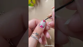 💅🌺Easy floral nail art design #nailart2023 #youtubeshorts #naildesign #shorts