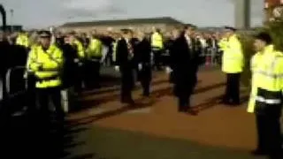 Celtic Fans Saying Hello To The Rangers Team