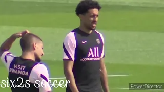 messi and neymar trains together at PSG. A great reunion