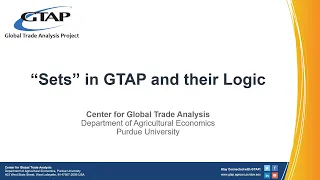 “Sets” in GTAP and their Logic