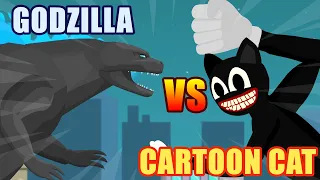 Godzilla vs Cartoon Cat | Godzilla vs Trevor Giants | Kaiju Animation