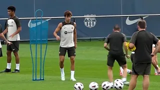 Joao Felix and Cancelo join new Barcelona team-mates for first training session