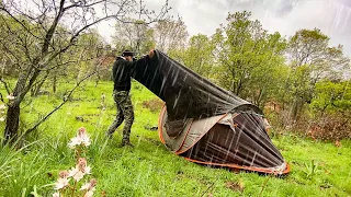Flood After Heavy Rain! • Caught in Heavy Rain With my Dog - Camping in Rain