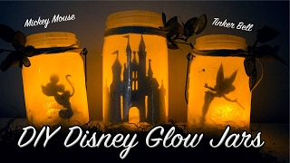 DIY: DISNEY INSPIRED GLOW JARS | DISNEY LANTERNS/NIGHT LIGHTS | NO TISSUE PAPER