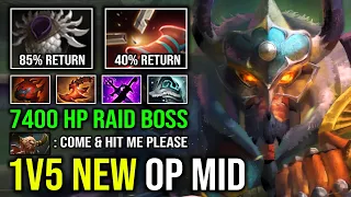 1V5 NEW MID RAID BOSS Max Strength Unkillable 7400 HP Brutal Return DPS Centaur Warrunner Dota 2