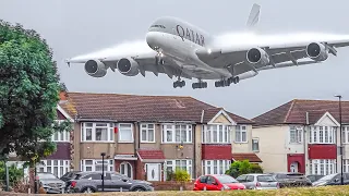 ✈️ 100 BIG PLANE TAKEOFFS and LANDINGS from UP CLOSE | London Heathrow Plane Spotting [LHR/EGLL]