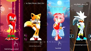 Knuckles - Tails - Amy - Silver Sonic | Beat Jumper - Smash Colours - Tiles Hop - Rolling Beat |