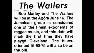 Bob Marley & Wailers live show at “Agora Ballroom” in Cleveland, Ohio (June 16, 1975)