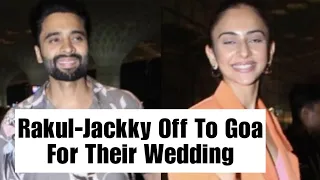 Rakul Preet Singh & Jackky Bhagnani Can't Stop Blushing As They Head To Goa For Wedding with family