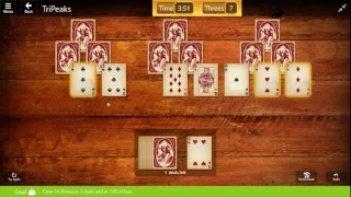 Wild West / TriPeaks - Expert: Clear 14 Threes in 3 deals and in 7:00 or less