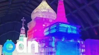 Amazing ice sculptures on show for the first time in more than two decades in downtown Beijing