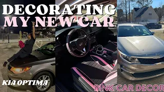 Decorate my new car with me 🎀| Car Tour|  #cartour #kia #pinkcardecor