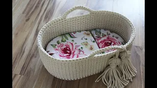 Kosz Mojżesza na szydełku, crochet moses basket tutorial